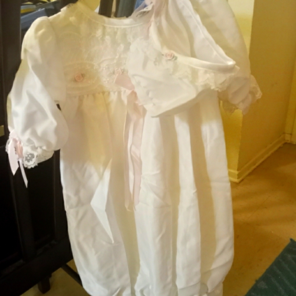Newborn white christening dress